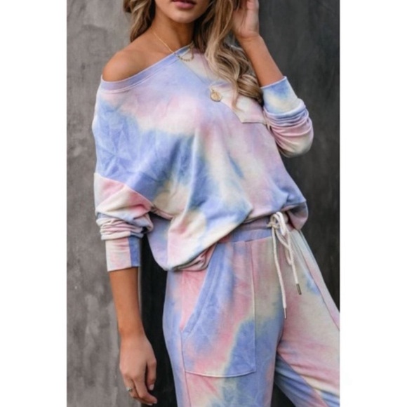 Blue Tie-dye Loungewear Set - Picture 4 of 6